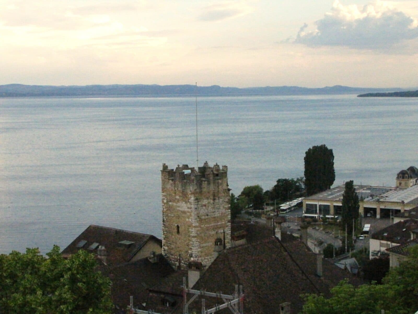 pale-limestone lakefront town and vineyards on Lake Neuchâtel